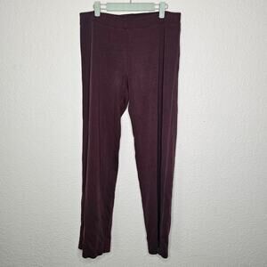 Patagonia maroon pull on straight leg comfy pants womens size Large cotton blend